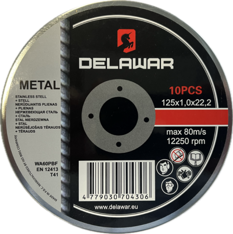 Metalo pjovimo diskas 125x1.0x22.23, 10vnt