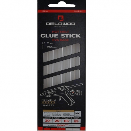 Glue with rods 5 pcs D11 Transparent White 010